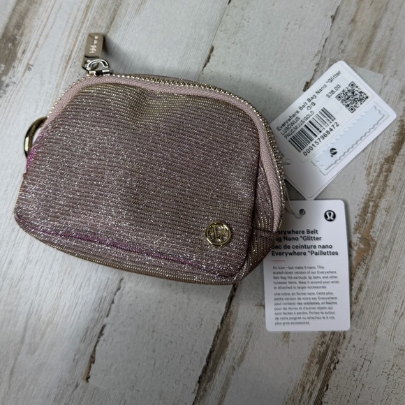 lululemon athletica Handbags - lululemon athletica Glittery Rose Gold Everywhere Nano Belt Bag